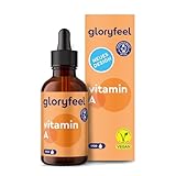 Vitamin A Tropfen hochdosiert - 5000 I.E (1500µg) pro Tagesdosis - 50ml (1700 Tropfen) echtes Vitamin A (Retinylpalmitat) in MCT-Öl gelöst - Laborgeprüft ohne Zusätze in Deutschland hergestellt