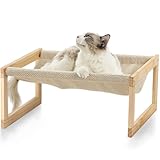 FUKUMARU Katzenbett und Hundebett Erhöht, Groß und Atmungsaktiv, aus Hochwertigem Birkensperrholz, 53B x 42L x 25H cm - Ideal für Katzen und Kleine Hunde