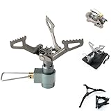 EVOCAMP kompakter Campingkocher 1.8 kW, Camping-Stove, Titan-Gehäuse Mini Gaskocher mit Gasregulierung, kompatibel mit schraubbaren Gaskartuschen - ideal für Camping (Minikocher)