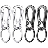 Redamancy 4 Pcs Abnehmbare Karabinerhaken, Carabiner Schlüsselanhänger, Karabiner Schlüsselanhänger, Karabinerhaken Klein Schlüsselanhänger, Schlüsselringe mit Karabiner für Herren und Damen