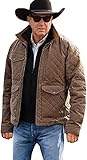 Herren Kevin Costner TV Serie YS Staffel 4 Cowboy John Dutton Quilted Cotton S04 Jacke Coat, Steppjacke S04, 4XL