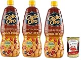 Carapelli Giglio Oro Olio di Semi di Arachide Erdnussöl Speiseöl Frittieröl 100% Italienisches Öl 3x 1Lt + Italian Gourmet polpa 400g