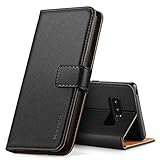 Hianjoo Hülle Kompatibel für Samsung Galaxy Note 8, Handyhülle Tasche Premium Leder Flip Wallet Case Kompatibel für Samsung Note 8 [Standfunktion/Kartenfächern/Magnetic Closure Snap], Schwarz