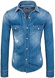 Rock Creek Herren Jeanshemd Denim RC-013 [Blau XXL]