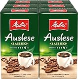 Melitta Gemahlener Röstkaffee, Filterkaffee, kräftig mit rundem Aroma, Stärke 4, Auslese Klassisch, 6er Pack (6 x 500 g)