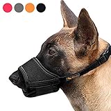 HEELE Nylon-Maulkorb Für Hunde, Verstellbare Schlaufe, Atmungsaktiv, Sicherer, Schneller Sitz Für Kleine, Mittelgroße Hunde, Verhindert Das Beißen, Kauen Und Bellen (M, schwarz)