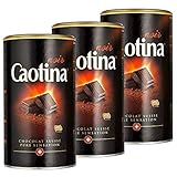 Caotina noir, Kakao Pulver mit dunkler Schweizer Schokolade, heiße Schokolade, Trinkschokolade, 3er Pack, 3 x 500g