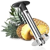 com-four® Ananas-Schneider 3 in 1 - Ananas Schäler aus Edelstahl, spülmaschinengeeignet - Ananas-Entkerner - Ananas Corer mit scharfer Klinge (01 Stück - Ananasschneider)