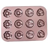 KDAMGOQE Donut Form 12-Cavity 4 Formen Donut-Formen zum Backen von Nicht-Schicht