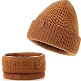 AHAHA Baby Beanie Kinder Jungen Stricken Wintermütze Jungen Warm Mütze und Schal Kinder