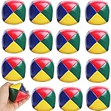 Yukoity 16 Packungen Set von Primär-Jonglierbällen, Hacky Sack Ball 5 cm x 5 cm, Gewicht: 45 g, Jonglierbälle, langlebiges Jonglierball-Set, weich und einfach zu spielende Jonglierbälle