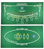 Game Room Heroes Tabletop Casino Filz-Layout für Texas Holdem Poker und Blackjack – Premium Professional Grade Blackjack und Pokermatte für Mottoparty, Pokernacht, Spendenaktionen & Versammlungen