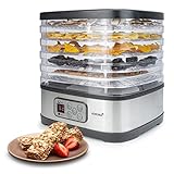 Korona 57011 Dörrautomat mit Müsliriegelform | 5 Ebenen | Trocknet Früchte, Fleisch, Fisch, Kräuter | Timer 8-72 Std. | Silikonform für Müsliriegel | BPA-frei | LED-Display