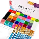 CCbeauty Bodypainting 36 Farben Face Paint Professional Theaterschminke Ölbasierte ungiftige Make-Up-Palette Halloween Körperkunst Party Schminke