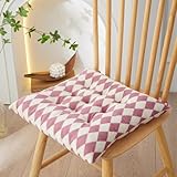 Hixingo 2er Set Stuhlkissen, Sitzkissen Stuhl Wellenraute Stuhlkissen 40x40, Sitzkissen Bank Sitzunterlage Innen, Sitzauflagen Chair Cushion für Wohnzimmer Terrassen (40cm,Violett)