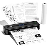 Phomemo M832 Mobiler Drucker A4 für Unterwegs, Tragbarer Drucker Thermodrucker A4 Kompatibel mit Windows/macOS/iOS/Android, 300dpi Monochromer Reisedrucker für Hause, Foto, Lernen, Schwarz