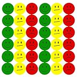 Oblique Unique® 180 Smiley Face Sticker ø 2cm - Lächeln (Gün) - Neutral (Gelb) - Traurig (Rot)