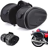 Motorrad Seitentasche,Satteltaschen Motorrad,Seitenkoffer Motorrad,36L-58L,Große Kapazität Kohlefaser Fall Gepäckrolle wit Regenschutz Aufbewahrung Mehrzweck für -2PC