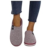 Hausschuhe Damen Herren,Pantoffeln Baumwolle Plüsch Wärme Weiche Herbst und Winter, Anti Rutsch Pantoffeln Hüttenschuhe Plüsch Warme Paare Slippers Hausschuhe Männer Drinnen Outdoor/Indoor