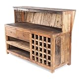 Vintage Design BARSCHRANK PUREWOOD | 150x110x55cm(BxHxT) | Shabby Chick | Farbe: 01 Natur-Vintage