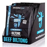 BEEFit Biltong Beef Jerky, Protein Snack, Low Carb, kalorienarme Snacks, 100 % Rindfleisch, glutenfreies Biltong, gesunder Keto Snack für unterwegs– Traditionelles Trockenfleisch, 10x 30g Großpackung