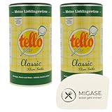 MIGASE Set - bestehend aus 2x900g Tellofix Classic Klare Brühe - Vegan - Lactosefrei - rein Pflanzlich - vielseitiges Würzmittel - inklusive einer Teigkarte der Marke MIGASE®