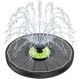 SZMP Solar Springbrunnen, 2024 Neue 3.5W Glas Solar Teichpumpe mit 7 Düsen & 4 Fixe Rohre Solar Wasserpumpe Solar Schwimmender Fontäne Pumpe für Garten, Teich, Vogel-Bad (Schwarz)