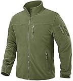 TACVASEN Herren Fleecejacke Military Fleece Army Jacket Warm Jacke Winter für Outdoor (M, Armeegrün)