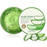 Aloe Vera Gel, 300ml Aloe Vera Gel Bio für Gesicht,Ideal für Sonnenbrand Reparieren, trockene strapazierte Empfindliche Haut - für Gesicht, Haare und Körper