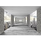 Runa Art Fototapete 3D New York 352 x 250 cm Vlies Tapeten XXL Moderne Wandtapete Wohnzimmer Schlafzimmer Grau 9157011a