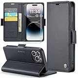 FERLAN Handyhülle für iPhone 6/iPhone 7/iPhone 8 Hülle + 2 Stück Panzer Schutz Glas, Premium PU Schutzhülle, Magnetisches Flip Case für iPhone 6/iPhone 7/iPhone 8- Schwarz