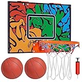 Yaheetech Mini Basketballkorb Mobile Basketballanlage für Tür Basketballkorb-Set mit Handpumpe & Basketbälle Basketballring Backboard