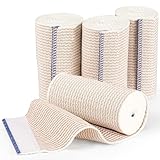 4 Rollen Premium Elastische Bandage Elastische Bandage Kohäsive Fixierbinde Kompressionsbinde Sportbandage Mullbinden für Knöchelunterstützung Arm- Bein- oder Brustkorbverletzungen