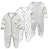 Chamie Baby Strampelanzug, langärmelig, für Jungen und Mädchen, Baumwolle, 0-3 m/3-6 m/6-9 m/9-12 m Gr. 3 Monate, Design9