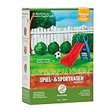 Plantura Spiel- & Sportrasen, 2 kg, strapazierfähiger Rasen für Kinder & Haustiere, Premium-Saatgut