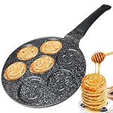 Amalindo Pancake Pfanne Ø26cm | 7 Loch Smiley Pancakepfanne | Antihaft-Beschichtung | Pfannkuchenpfanne Induktion | Eierpfanne, Augenpfanne für Pancakes, Spiegelei, Pfannkuchen, Spiegeleipfanne