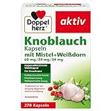 Doppelherz Knoblauch Kapseln mit Mistel + Weißdorn 60 mg/ 24 mg/ 54 mg - Traditionelles Arzneimittel zur Vorbeugung allgemeiner Arterienverkalkung - 270 Kapseln