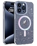 BENTOBEN für iPhone 15 Pro Max Hülle Handyhülle Glitzer, Magnetisches iPhone 15 Pro Max 6.7' Case mit Mag-Safe Muster Slim Bumper Silikon Cover Dünn Hülle für Frauen Mädchen Bling Transparent