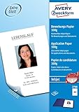 AVERY Zweckform 2788 Inkjet Bewerbungspapier (200 Blatt, 100 g/m², DIN A4 Papier, beidseitig beschichtet, satiniert, für Bewerbungen, Präsentationen & Verkaufsunterlagen, für Tintenstrahldrucker)