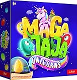 Trefl 02412 Familien-Brettspiel, leuchtende elektrische Eier und magnetische Spielsteine, Märchenwelt der Einhörner, innovatives Spiel für Erwachsene und Kinder ab 6 Jahren Game, Magajaja Unicorns