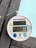 Well Solutions ® Pool Thermometer rund, digital | bis +50° C und +122°F | inkl. Batterie-Knopfzelle