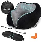 HOMIEE Nackenkissen Flugzeug, Reisekissen Auto, Memory Foam Orthopädisches Kissen, Nackenhörnchen Travel Neck Pillow, Ergonomisches Nackenstützkissen für Schlafen Büro Reisen