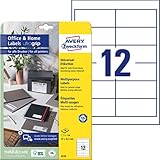 AVERY Zweckform 6123 Adressaufkleber (120 Klebeetiketten, 97x42,3 mm auf A4, bedruckbare Absenderetiketten, selbstklebende Adressetiketten mit ultragrip, ideal fürs HomeOffice) 10 Blatt, weiß