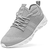 Damyuan Sneaker Herren Laufschuhe Turnschuhe Sportschuhe Schuhe Freizeit Straßenlaufschuhe Leichtgewichts Atmungsaktiv Walkingschuhe Outdoor Fitness Joggingschuhe Sportsschuhe Grau 47 EU