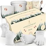 SOULBABY® Gipsabdruck Baby Hand und Fuß [4 Abdrücke] I 100% Made in Germany I Baby Geschenk Geburt Junge & Mädchen I Babyabdruck Set I Fußabdruck & Handabdruck Baby I Geschenk zur Geburt