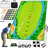 Auney Minigolf Kinder Outdoor Indoor,50PCS Golf Game Set mit 4 Bunten Golfschläger,20 Bälle,2 Golf Schlagmatten, Mini Golf Set Outdoor Spielzeug ab 3 4 5 6 7 8 9 10 Jahre