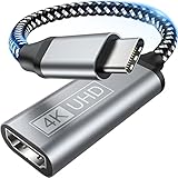 USB C auf HDMI Adapter - Type C zu HDMI 4K Adapter (Kompatibel mit Thunderbolt 3),Video Audio Ausgang für iPhone 15Pro/15Pro Max,MacBook Pro/Air,Pixelbook,Surface Go,iPad Pro,XPS,Samsung Galaxy S/Note