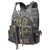 Angel Westen, Herren Outdoor Freizeit Atmungsaktiv Weste Freizeitweste mit Vielen Taschen für Bauernhöfe Jagd Angeln