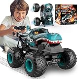 Ferngesteuertes Auto, 2,4GHz 20 km/h RC Monstertruck, 1:20 Ferngesteuerter Monster Truck mit Aufrecht Gehen, 360°Drehung, LED-Licht und Musi, Dinosaurier Spielzeug ab 3 4 5 6 8 10 Jahre Jungen Mädchen