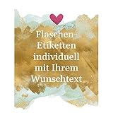 8 Flaschenetiketten selbstklebend mit Text personalisiert - Etikett Herz Modern 2 - Flaschen Aufkleber für Wein oder Sekt